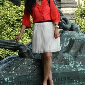 Black and white pleated skirt